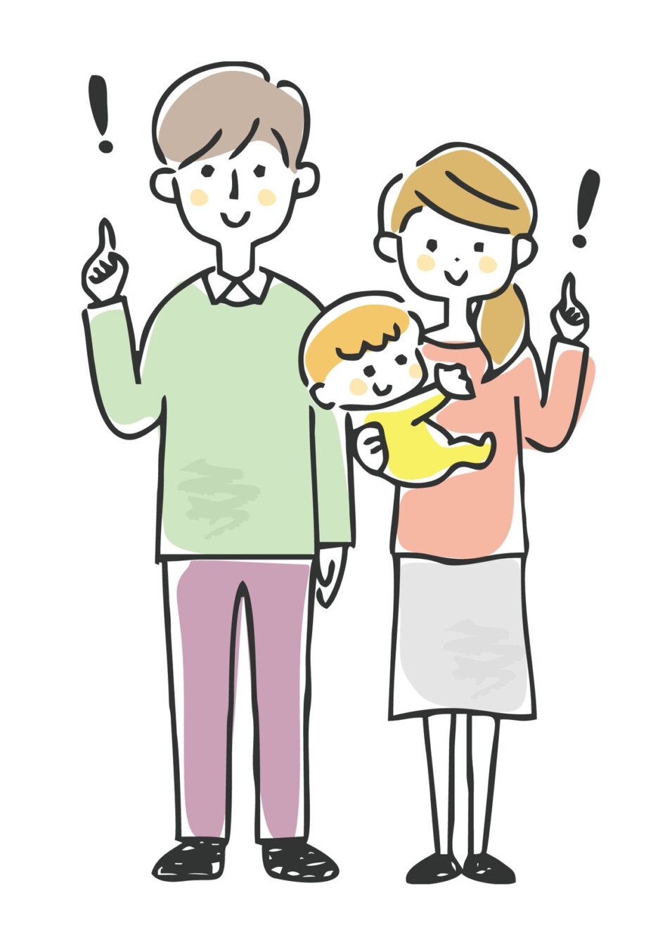 納得した様子の人が鳴らすイラスト