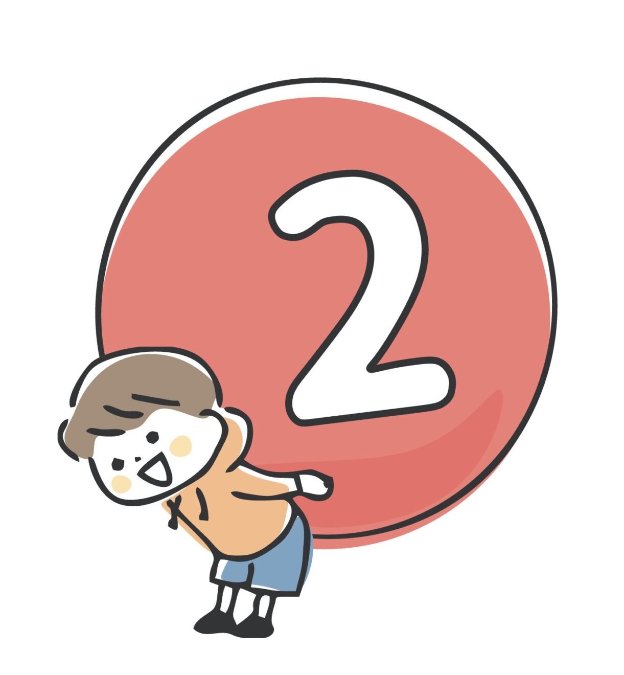 ②のマークを持つ子どものイラスト