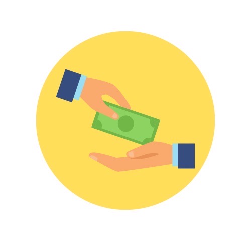 お金を受け渡すイラスト