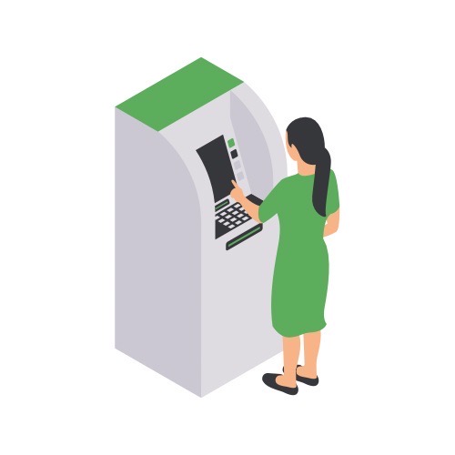 銀行などATMのイラスト